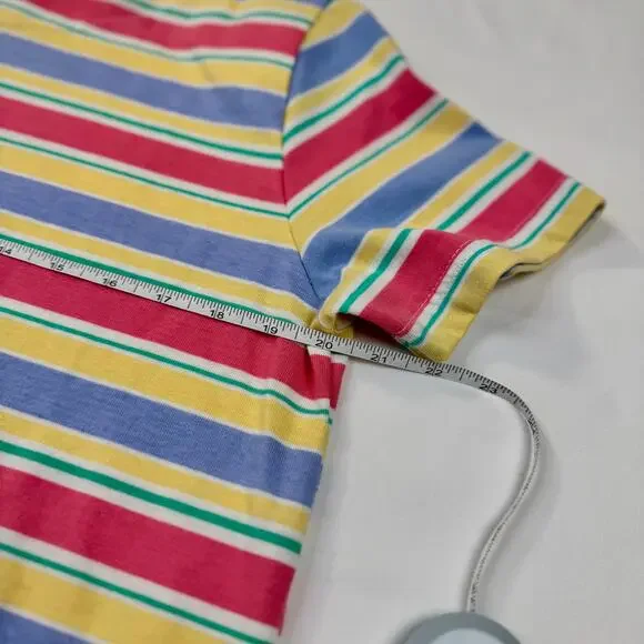 Jaclyn Smith Sport Multicolor Striped Tee Women’s Large 90s Skate Whimsy VTG - Picture 5 of 11